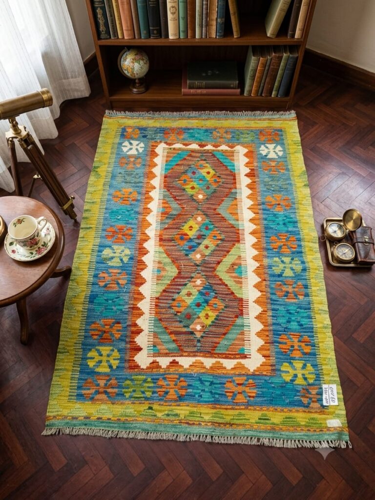 Emerald Hourglass Kilim (163x107 cm)